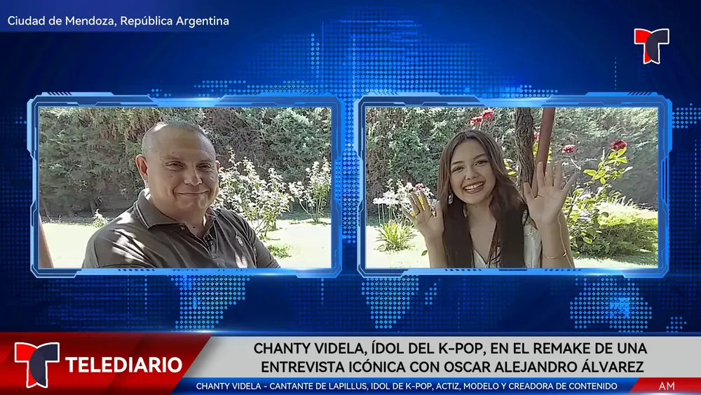 Chanty Videla y Oscar Alvarez en Telediario Argentina.
