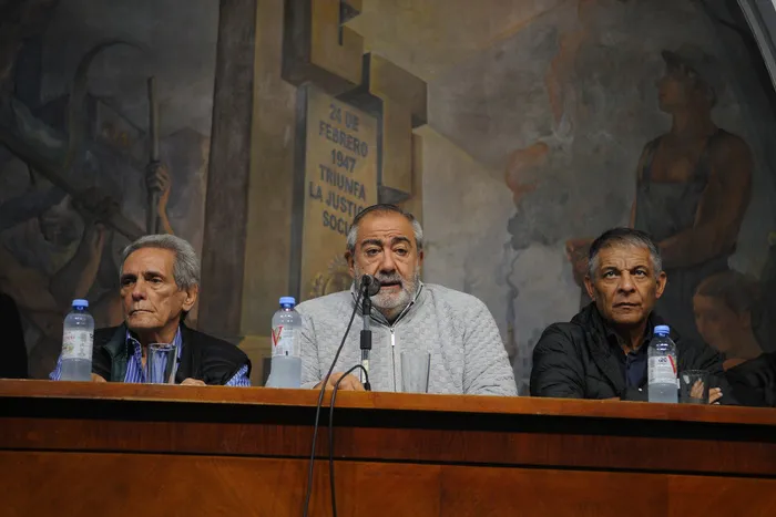 Carlos Acuña, Héctor Daer y Octavio Arguello, triunviros de la CGT.